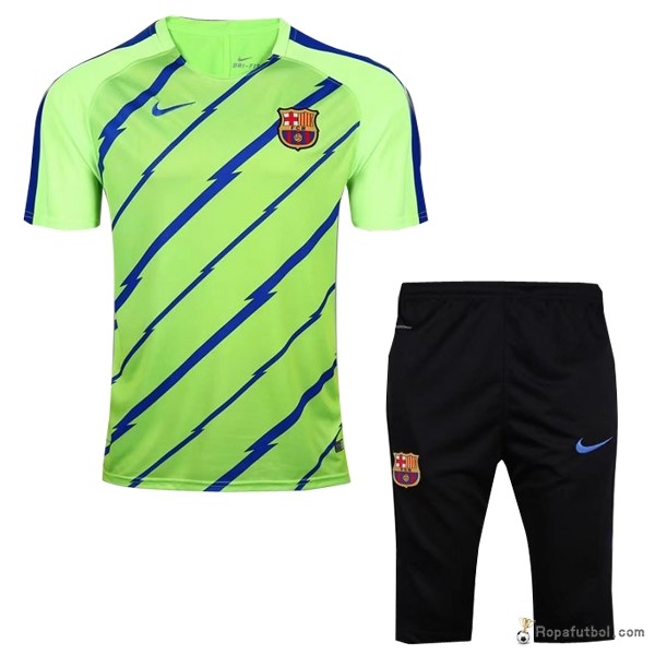 Camiseta Entrenamiento Barcelona Conjunto Completo 2016/17 Verde Azul